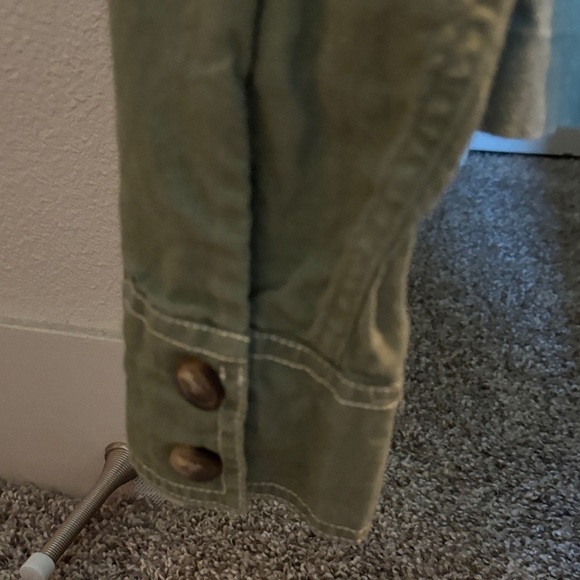 New Rachel Zoe Womens Olive Utility Canvas Jacket 100% Linen Size L - Picture 6 of 10